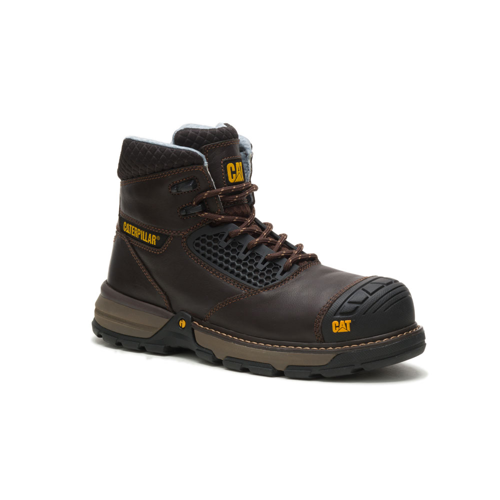 Men's Caterpillar Excavator Superlite Cool Cct / Astm/Comp Toe Safety Boots Dark Brown Ireland HYVL83276